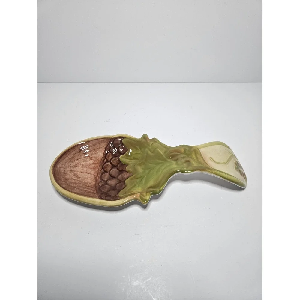 Cracker Barrel Fall Harvest Acorn Spoon Rest Stoneware Thanksgiving Autumn Decor